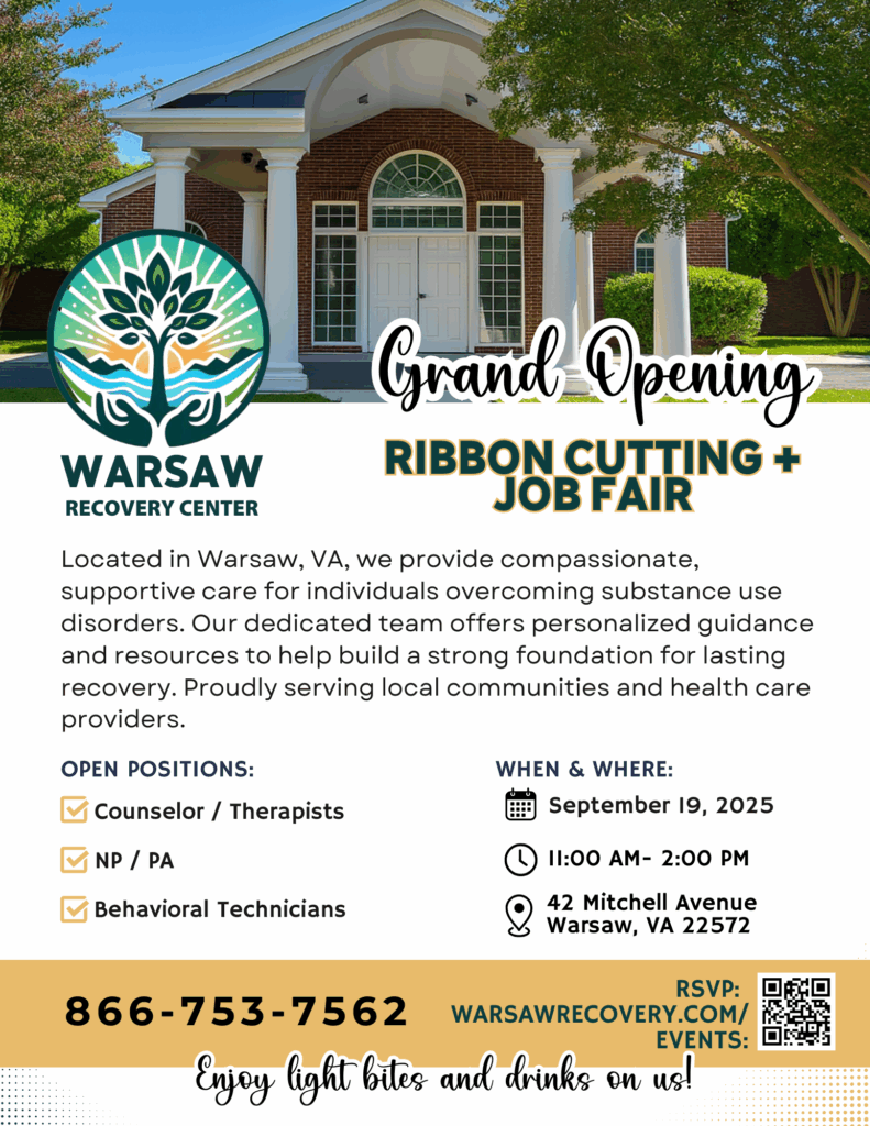 Warsaw Ribbon cutting event flyer